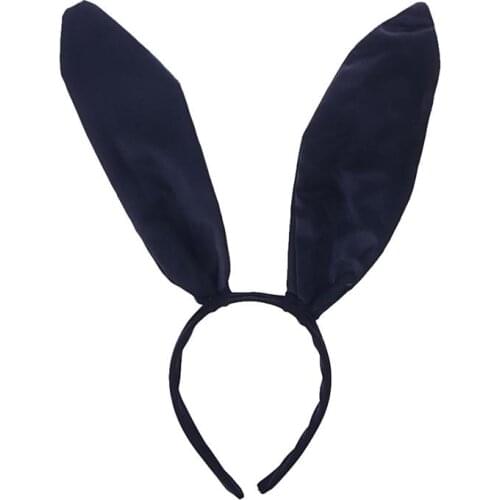 20cm Easter Sweet Sexy Bunny Ears Headband Rabbit Ear Hair Band for Party Cosplay Costume Accessory (Black)
