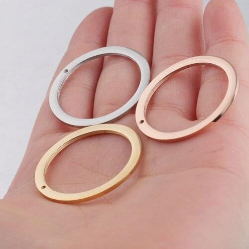 50pc 30mm Gold Color Stainless steel Mirror polish Hollow Circle shape Charm For Necklace DIY Women Handmade Jewelry Making