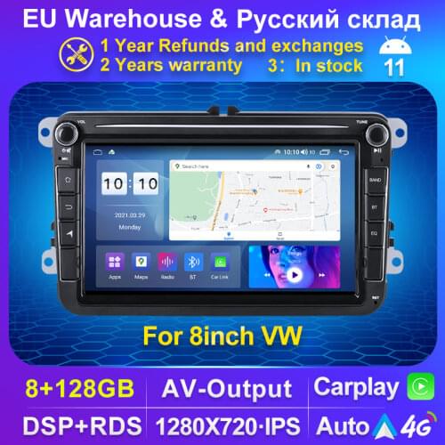 TS10 6+128G Android Car DVD GPS Navigation 1024X600 8Core for VW Volkswagen Skoda POLO GOLF 5 6 PASSAT JETTA TIGUAN TOURAN Caddy