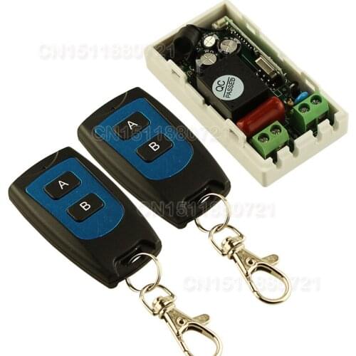AC 220 V 1CH Wireless Remote Control Switch System Receiver & 2 Keys waterproof Remote 315mhz/433mhz