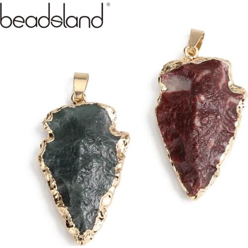 Beadsland Natural stone Semiprecious stone Pendant DIY Fashion Jewelry Necklace For Women Size About 40*25 mm 38567