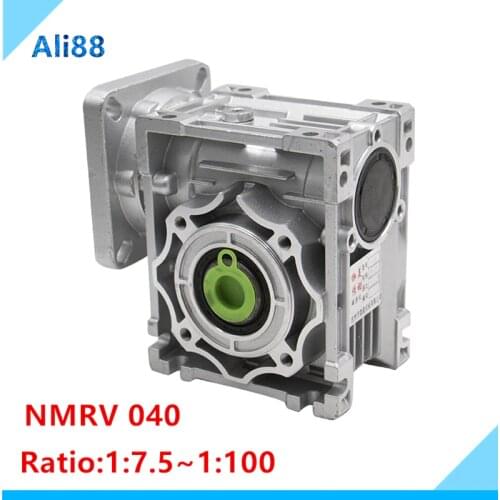ES&RU free VAT！NMRV040 worm gearbox 1:7.5/10/15/20/25/30/40/50/60/80/100 Ratio 14mm input shaft Gearbox Reducer for NEMA34 motor