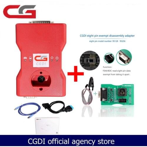 CGDI Prog For BMW Auto key programmer+OBDOK Multibrands PCF79XX+8 Foot chip+Gearbox plug+FEM/BDC Test Platform+ for BMW