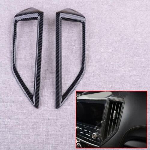 CITALL 1 Pair Dashboard Middle Air Vent Cover Trim Fit For Subaru Impreza Forester Crosstrek XV 2019 2020 ABS Carbon Fiber Style