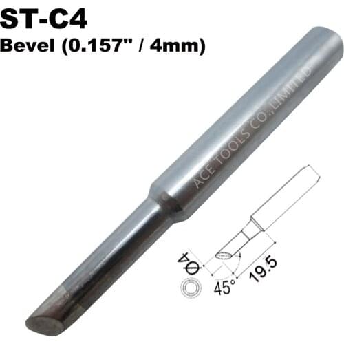 ST-C4 Soldering Tips Bevel 4mm Fit WELLER SP40L SP40N SPG40 WP25 WP30 WP35 WLC100Replace Iron Handle Pencil Nozzle Welding Bit