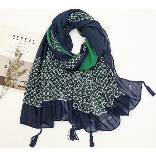 Laven Head Scarf 2021 New Women Girls Spring Autumn Designer Long Bohemian Ethnic Soft Print Scarf Tassels Wrap Shawl Stole