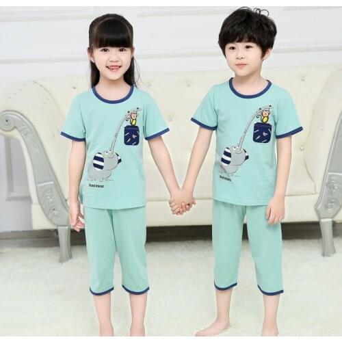 Summer Kids Pajamas Short Sleeve Boys Sleepwear Baby Girl Clothes Cotton Sets Children Homewear Pajamas for Boy Pyjamas Kids