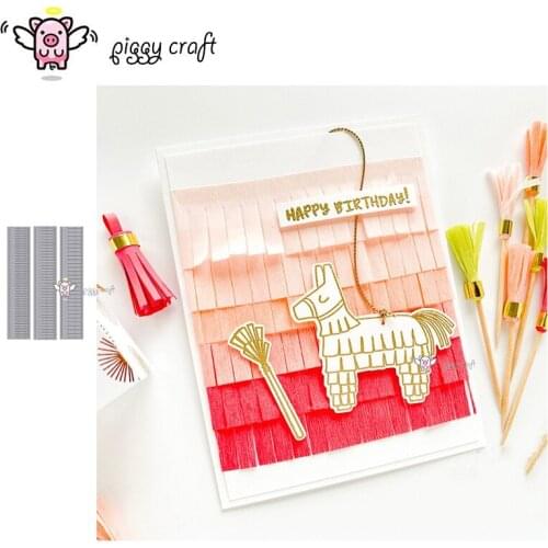 Piggy Craft metal cutting dies cut die mold Tassel edge decoration Scrapbook paper craft knife mould blade punch stencils dies
