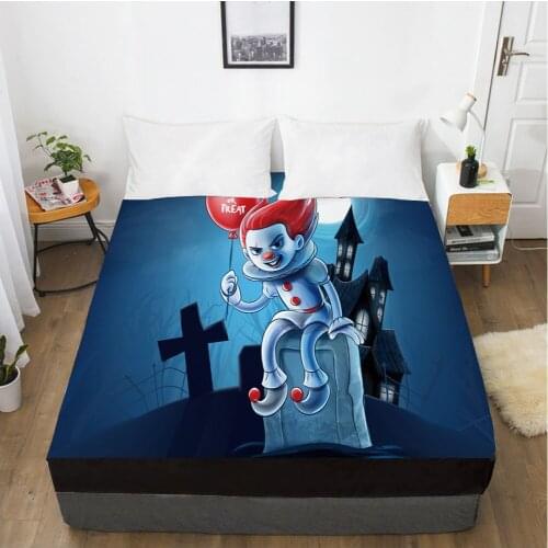 Cartoon Hallowmas Childrens Elastic fitted sheet bed sheet With An Elastic Band Mattress Cover Bed cover for kids baby clown