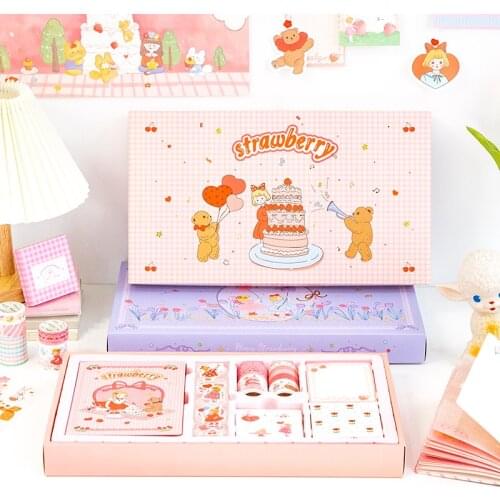 4Style Fruit Cakes Notebook Washi Sticker Set With Gift Bag Scrapbook Adhesive Label Decorative Sticker Label for Planner Diary