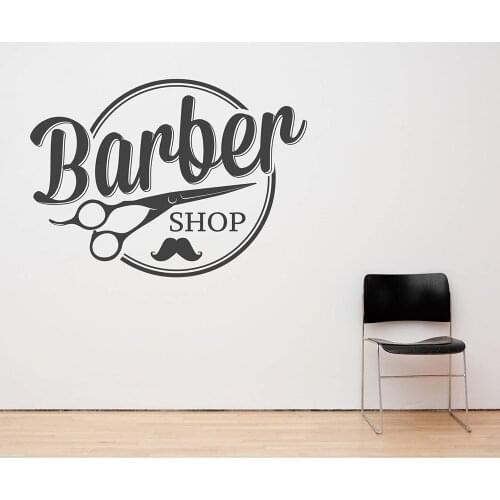 Barber Shop Wall Window Decor Decals Removable Modern Wall Vinyl Stickers Hairdresser Scissors Art Sticker Wallpaper Poster G565