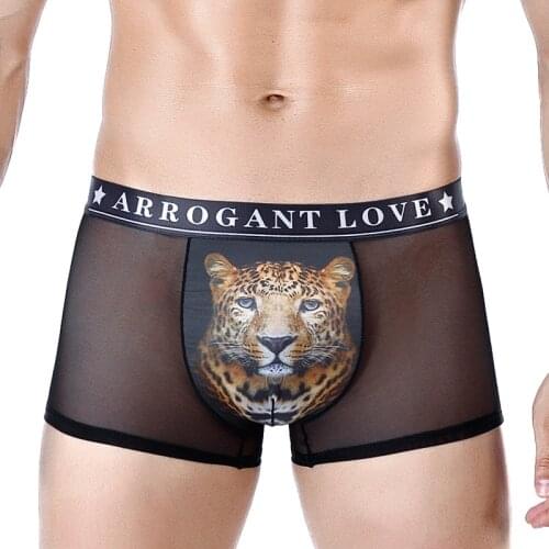 3DPrint Underwear Men Boxers Sexy Men Boxer Soft Mesh Breathable Underwear Male Comfortable Panties Underpants Boxershorts Homme