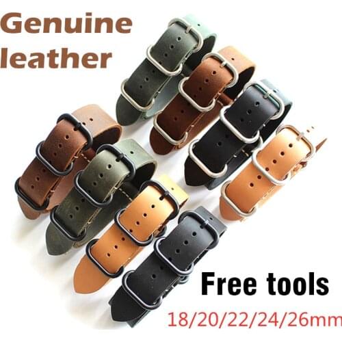 Men Women Yellow Green Black Brown Watchband 18 20 22 24 26mm Handmade Zulu Leather G10 Nato Militaty Watch Strap Band + tools