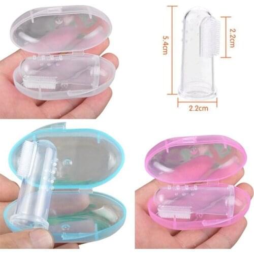 Dog Cat Baby Cleaning Finger Toothbrush Storage Box Super Soft Pet Finger Toothbrush Storage Supplies Finger Toothbrush And Box