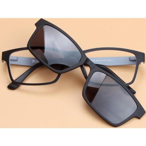 Polarized Sunglasses Men Vintage Magnetic Clip On Sun Glasses Women UV400 ULTEM(PEI) Square Optical Prescription Eyewear Frames