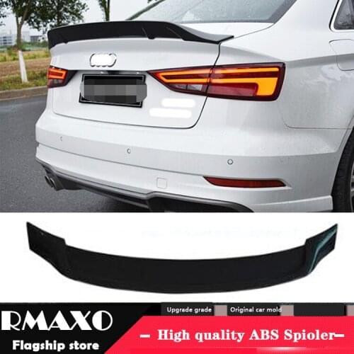 For Audi A3 Spoiler 2014-2018 Audi A3 Spoiler R-K ABS plastic Material Car Rear Wing Color Rear Spoiler