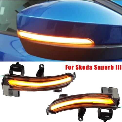 2Pcs Dynamic Steering Signal Led Rear View Mirror Indicating Flash For Skoda Superb B8 MK3 III 3V A7 2016-2019
