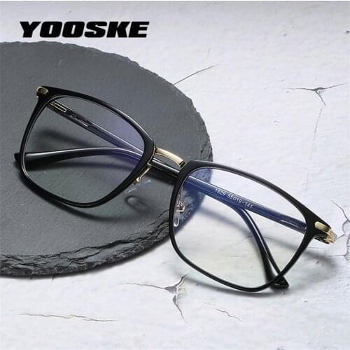 YOOSKE Vintage Glasses Frame Men Trending Clear Eyeglasses for Women Retro Optical Spectacles Fake Eyeglass