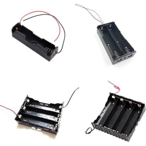 1Pcs 18650 Power Cases 1x 2x 3x 4x 18650 Parallel Battery Holder Storage Box 1 2 3 4 Slot DIY Batteries Container With Wire Lead