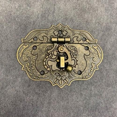 1Set Retro Jewelry Box Hasp Lock Latch Wooden Cases Chests Latch With Screws Cabinet Buckle Case Locks Handle Accessory