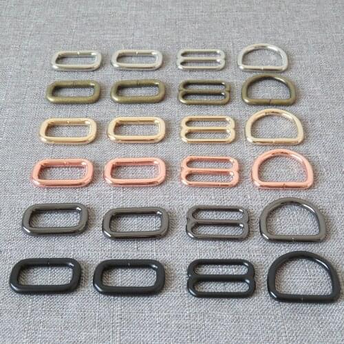 1set 25mm webbing metal hardware D ring belt buckle slider bag handbag strap link chain clasp dog martingale collar accessory