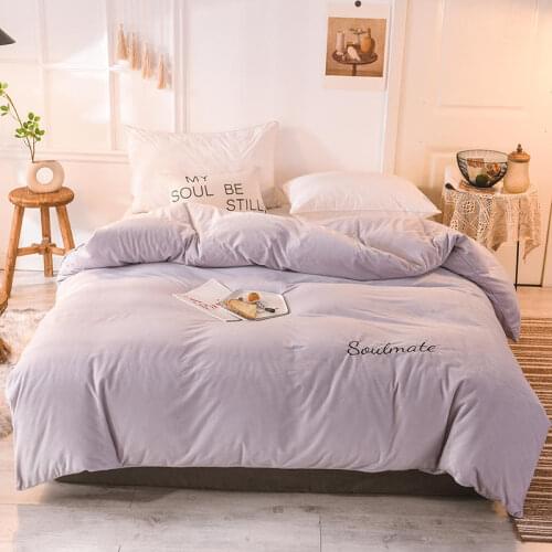 1 Pc Light Color Crystal Velvet Duvet Cover Queen King Size Bedclothes For Winter Plain Dyed Minimalist Style Double Quilt Cover