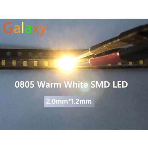 100pcs 0805 SMD LED Warm white ledS 2800-3200K LED Light Diode Water Clear DIY Super Bright