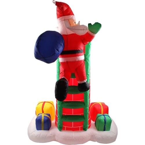 2.4M Inflatable Electric Climb Ladder Santa Claus Inflatable Christmas Decoration LED Lighted Xmas Ornament Garden Outdoor Toys