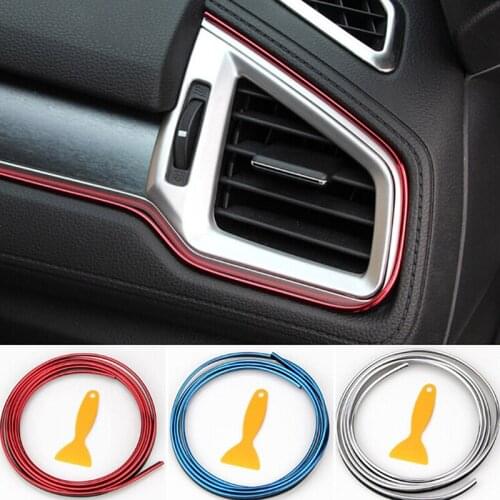 2/5M Universal Flexible Car Interior Moulding Trim Strip Line DIY Decoration Gap Door Panel Accessories