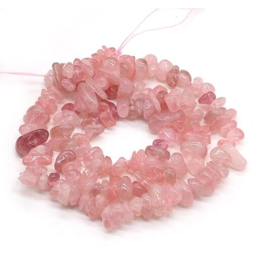 3-6mm Natural Rose Quartzs Beads Gravel Stone Irregular Freeform Beads For Jewelry Making DIY Necklace Bracelet Length 40cm