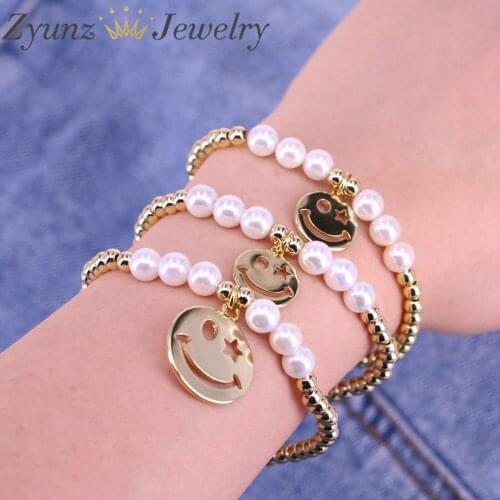 5PCS, Round Hollow Smiling Face Beads Bracelet For Women Handmade Bracelet Jewelry Gifts Wholesale