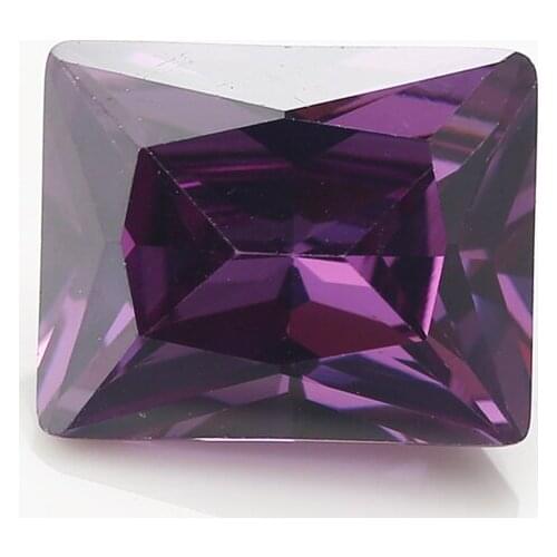 50PCS 2x4~13x18mm Rectangle Shape Princess Cut AAAAA Purple Color Loose Cubic Zirconia Gems CZ Stone For Jewelry Diy Stone