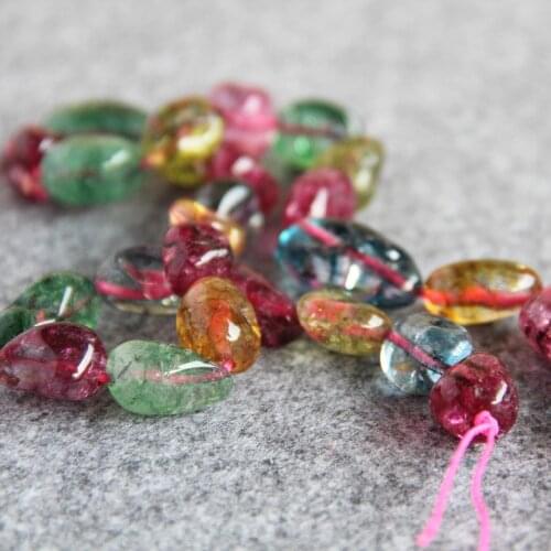 AAA Natural Multicolored Irregular Tourmaline Stone Necklace Rope Chain Beads Hand Made Fashion Jewelry Making (Minimum Order1)