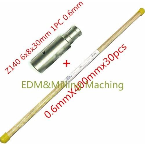 Wire EDM Machine Dril 1PC 0.60mm Ceramic Guide + 30PCS Single Hole Brass tube Tune CNC
