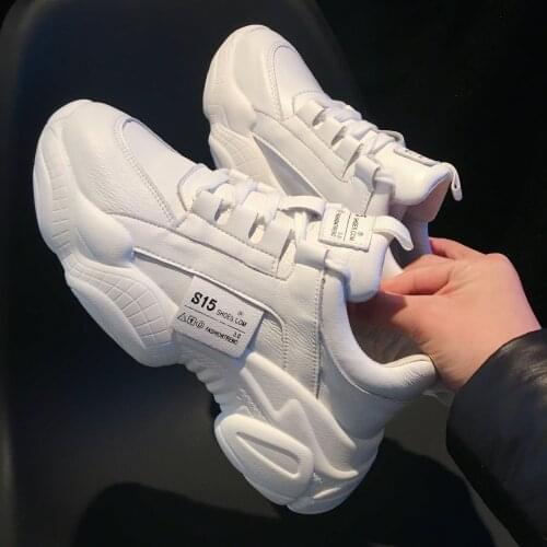 Brand Leather Womens Sports Shoes Increased Thick Womens Sneakers Leisure Designer Womens Running Shoes Zapatillas Mujer