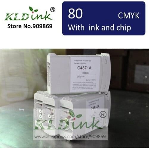 [KLD Ink] Compatible HP80 C4848A C4871A C4846A C4847A ink cartridge for Designjet 1050 1055 printer