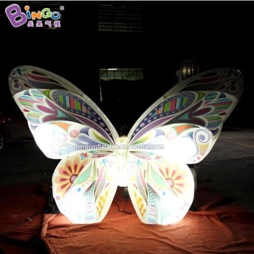 Customized 2.3x2 meters inflatable butterfly / inflatable light up butterfly / LED lighting butterfly inflatable toy