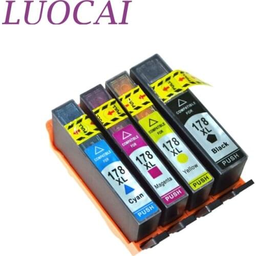 4pcs LuoCai Compatible ink cartridge For HP178 178XL for HP Deskjet 3070A 3520 6510 B010B B109a B109n B110a B210b B209a printer