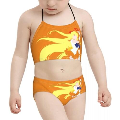 2021 Japanese Anime Chibi Kid Girls Swimsuit Children Print Pink Sailor Princess (7) Biquini Wholesale Baby Girl Swimming Suit