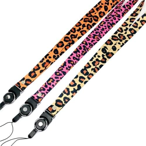 Leopard Phone Neck Straps Lanyard For Keys Cheetah ID Badge Phone Neck Phone Straps with Keyring For Smart Cellphone ID Card