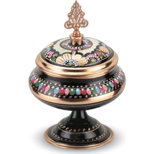 Copper Sugar Bowl Rose Flower Authentic Elegant Stylish Design Retro