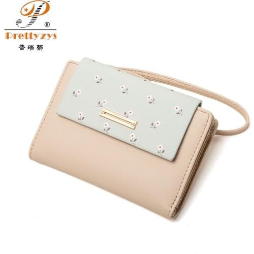 Fashion Women Medium Design Wallets Brand PU Leather Purse Card Bag For Female Purse Money Clip Wallet With Wrist Strap Carteras
