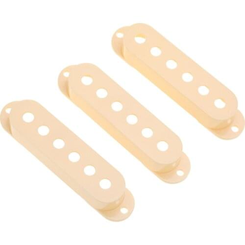 Musiclily Pro Plastic 50/50/52mm Strat Guitar Single Coil Pickup Covers Set for Import Stratocaster Squier, Cream (Set of 3)