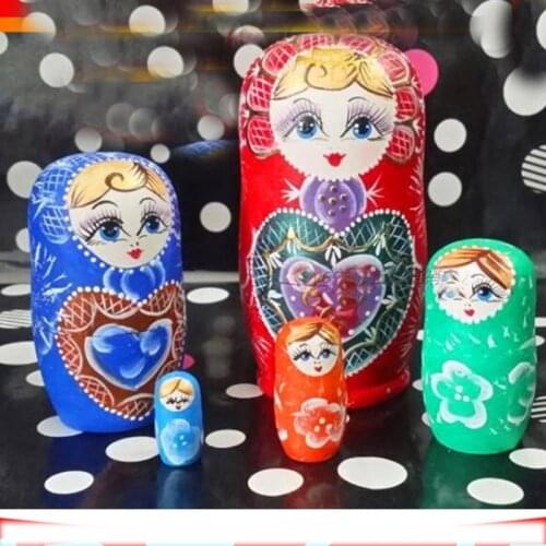 New Arrival Mini Russian Wooden Nesting Dolls Hand-Painted Matryoshka Doll DIY Education Toys for Children L50