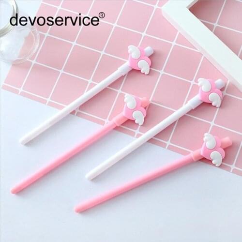 New Cute Wings Love Gel Pen Cartoon Student Writing Tools Kawaii Black Pen Student Office Stationery Pen Gifts School Supplies