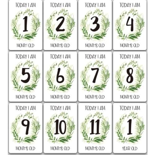 12 Sheet Milestone Photo Sharing Cards Gift Set Baby Age Cards - Baby Milestone Cards, Baby Photo Cards - Newborn Photo