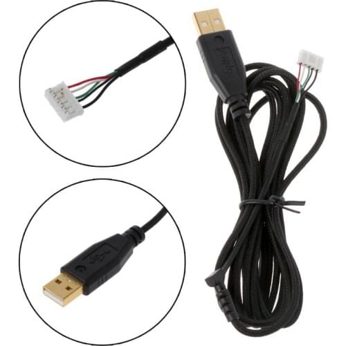 Gold Plated Durable Nylon Braided Line USB Mouse Cable Replacement Wire for razer Naga 2014 Mouse 32CB