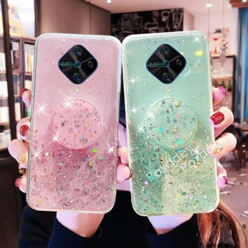 Redmi Note 9S 9T 8T 6 7 8 9 Pro Bling Glitter Soft Clear Case For XIAOMI RedMi 9A 9C 9AT 9T 8 7A 7 8A 6A Stand Holder Back Cover