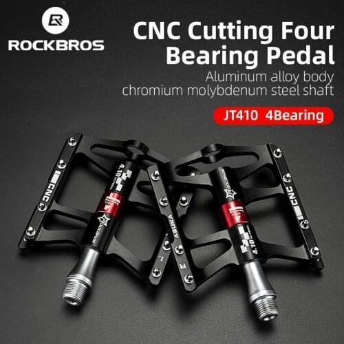 ROCKBROS Bicycle Pedals Mountain Bike Pedal Ultralight Aluminium Alloy 4 Bearings Cycling Pedals Cycling Flat Pedals Bike Parts