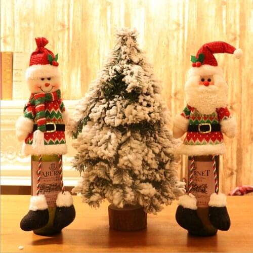 Christmas garland new yearwine 2021 bottle set cartoon Old man Snowman doll champagne set undefined bar decorations